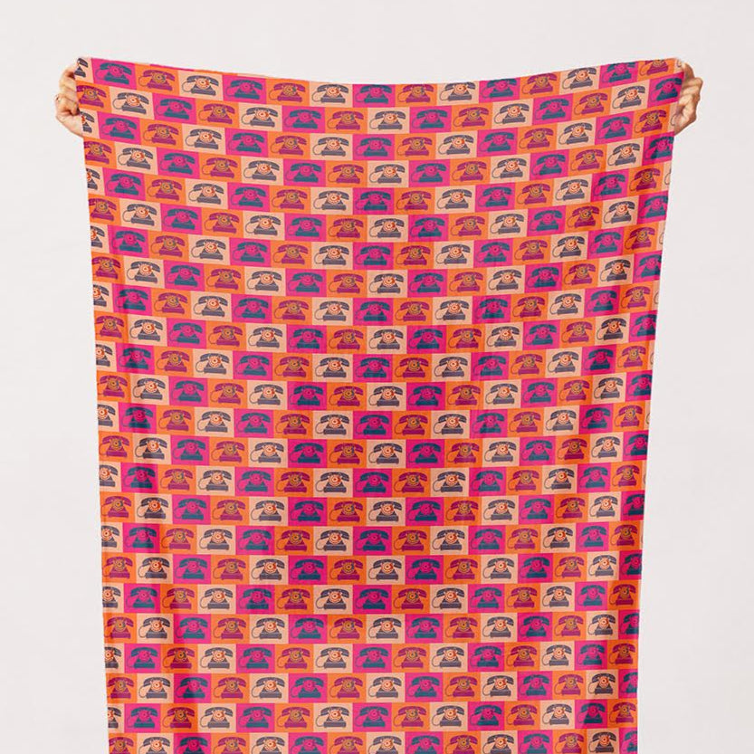Hoodie_Crescent_Paintbrush_Studio_Fabrics_Ring_Ring_Vintage_Telephones_Red 1200001