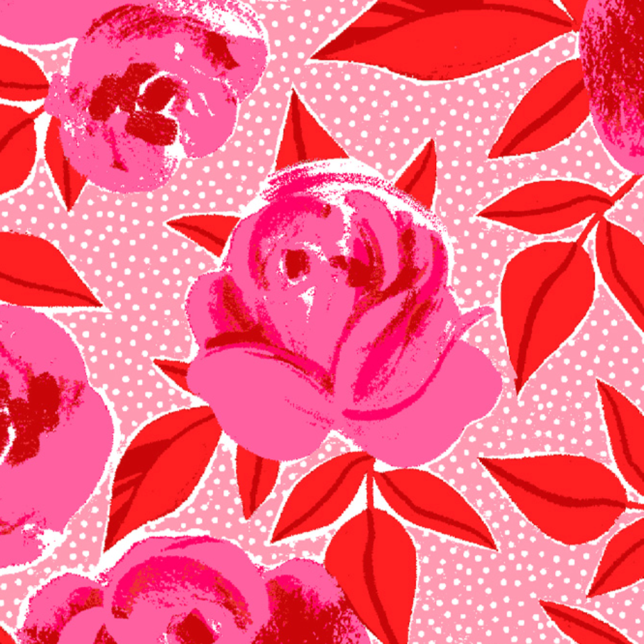 Jess Williams Dashwood Studio Fabrics Je T'aime Roses JETA2248