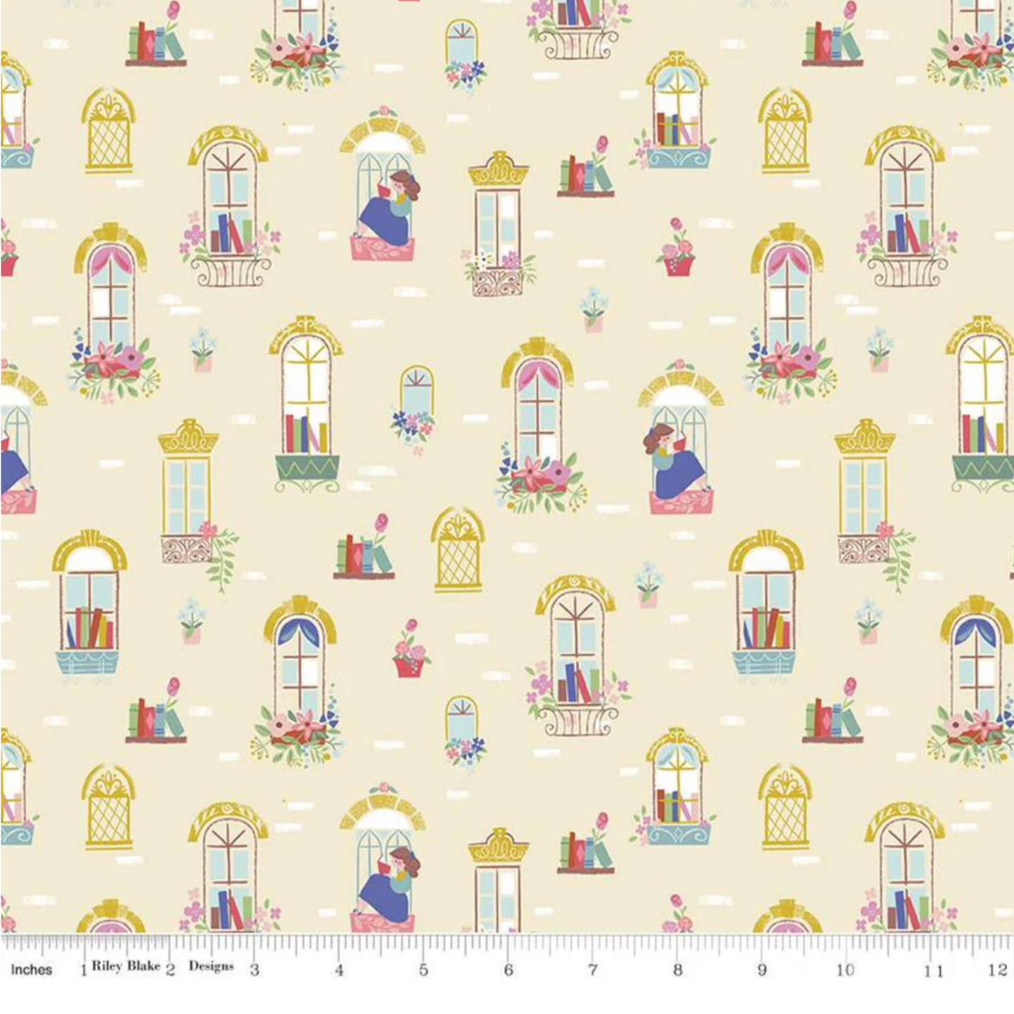 Jill Howarth Riley Blake Beauty and the Beast Windows C9531-Cream