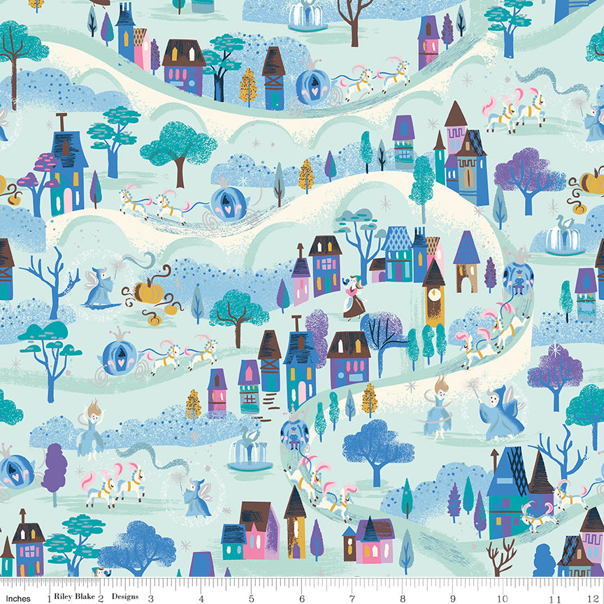 Jill Howarth Riley Blake Designs Cinderella Wishes Moonlight SC18072-BLEACHEDDENIM SPARKLE