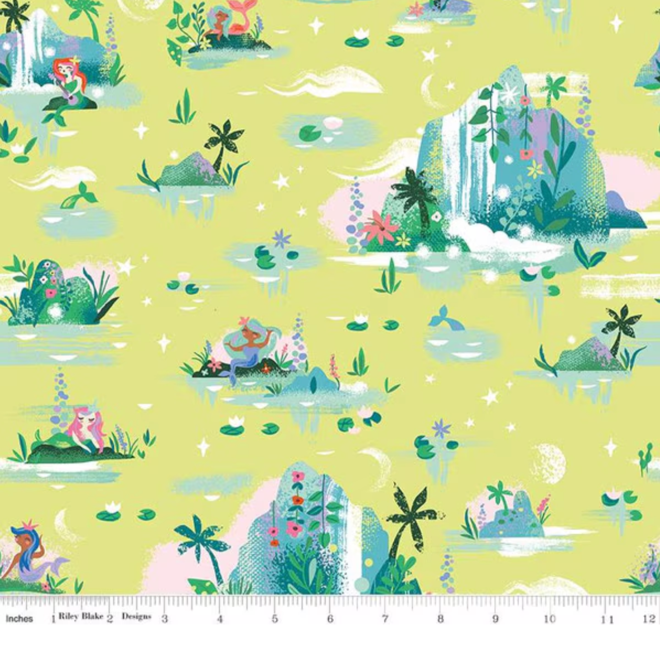 Jill Howarth Riley Blake Forever Neverland Mermaid Lagoon C15901-Lemongrass