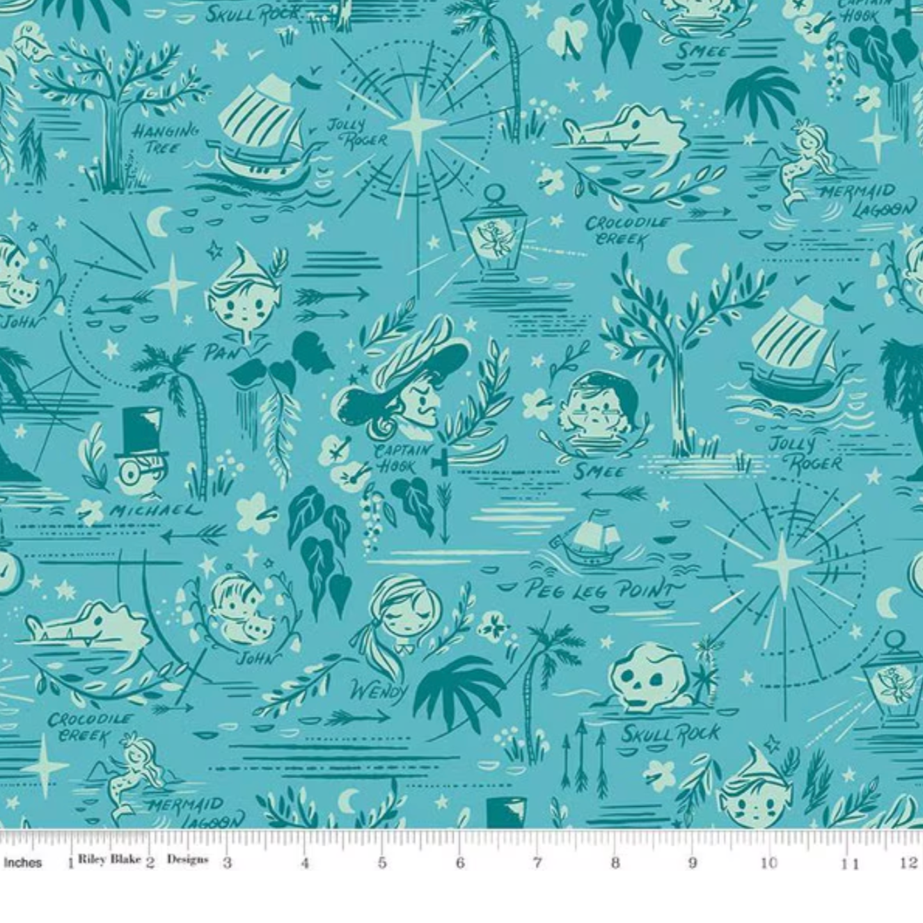 Jill_Howarth_Riley_Blake_Forever_Neverland_Neverland_Map_C15902-Peacock