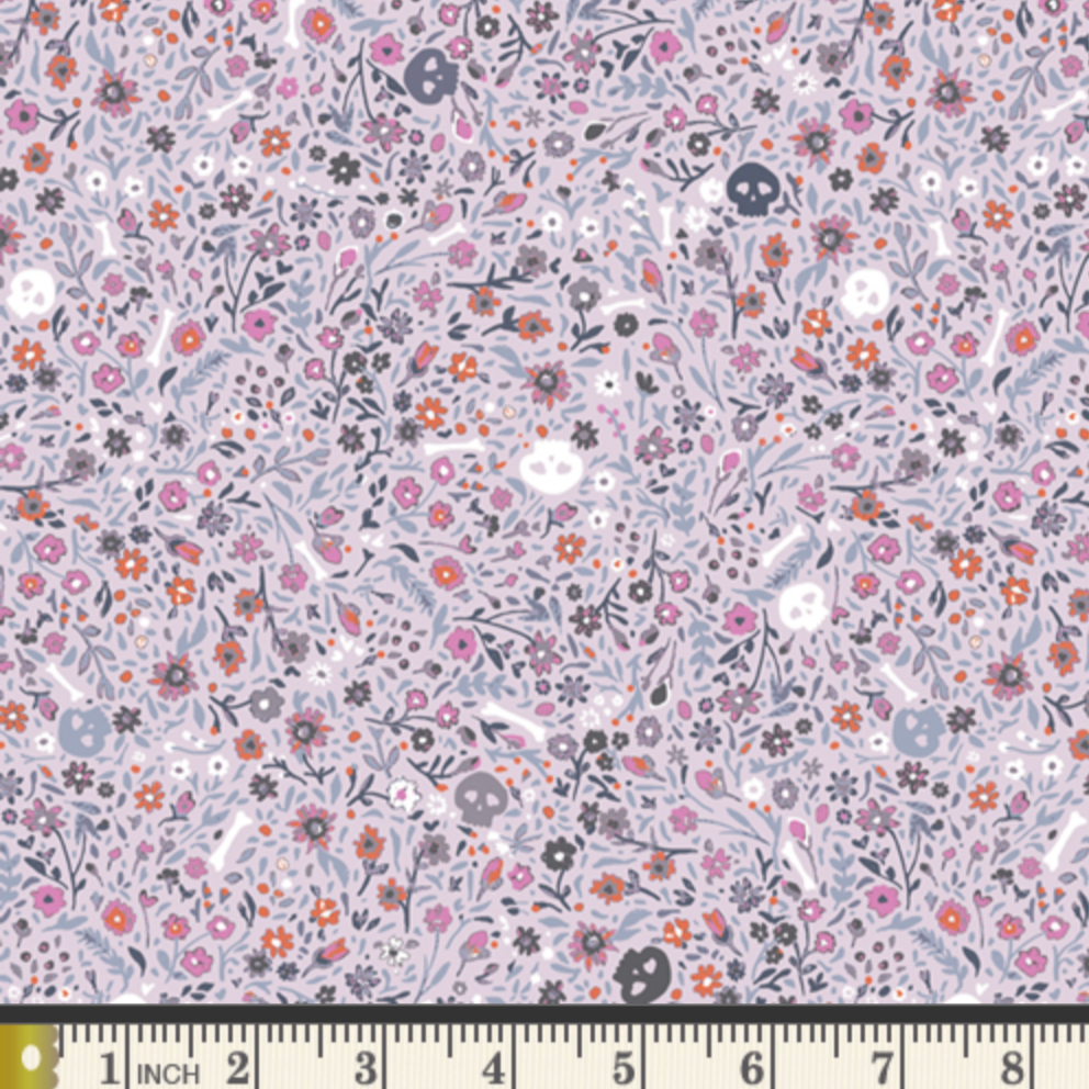 Katarina Roccella Art Gallery Fabrics Eerie Boneyard Violet EER31010