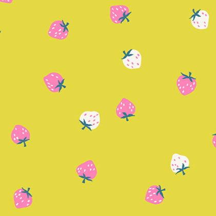 Kimberly Kight Moda Fabrics Ruby Star Society Strawberry Mini Berry RS3086 17 Citron