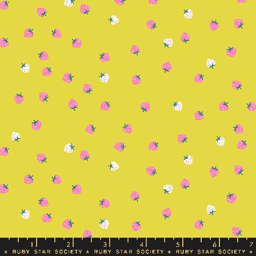 Kimberly Kight Moda Fabrics Ruby Star Society Strawberry Mini Berry RS3086 17 Citron
