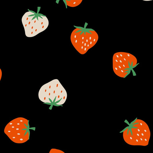 Kimberly Kight Moda Fabrics Ruby Star Society Strawberry Strawberry Toss RS3085 22 Black