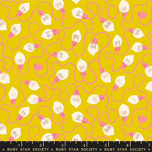 Kimberly Kight Ruby Star Society Moda Fabrics Merry Happy High Strung RS3101 14M Metallic Golden Hour
