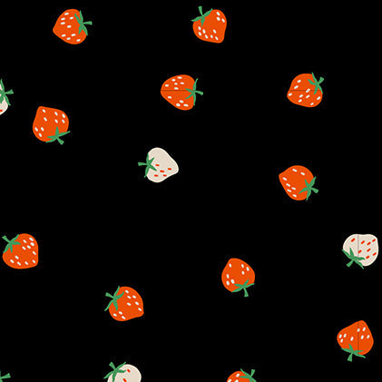 Kimberly Kight Ruby Star Society Moda Fabrics Strawberry Mini Berry Black RS308613