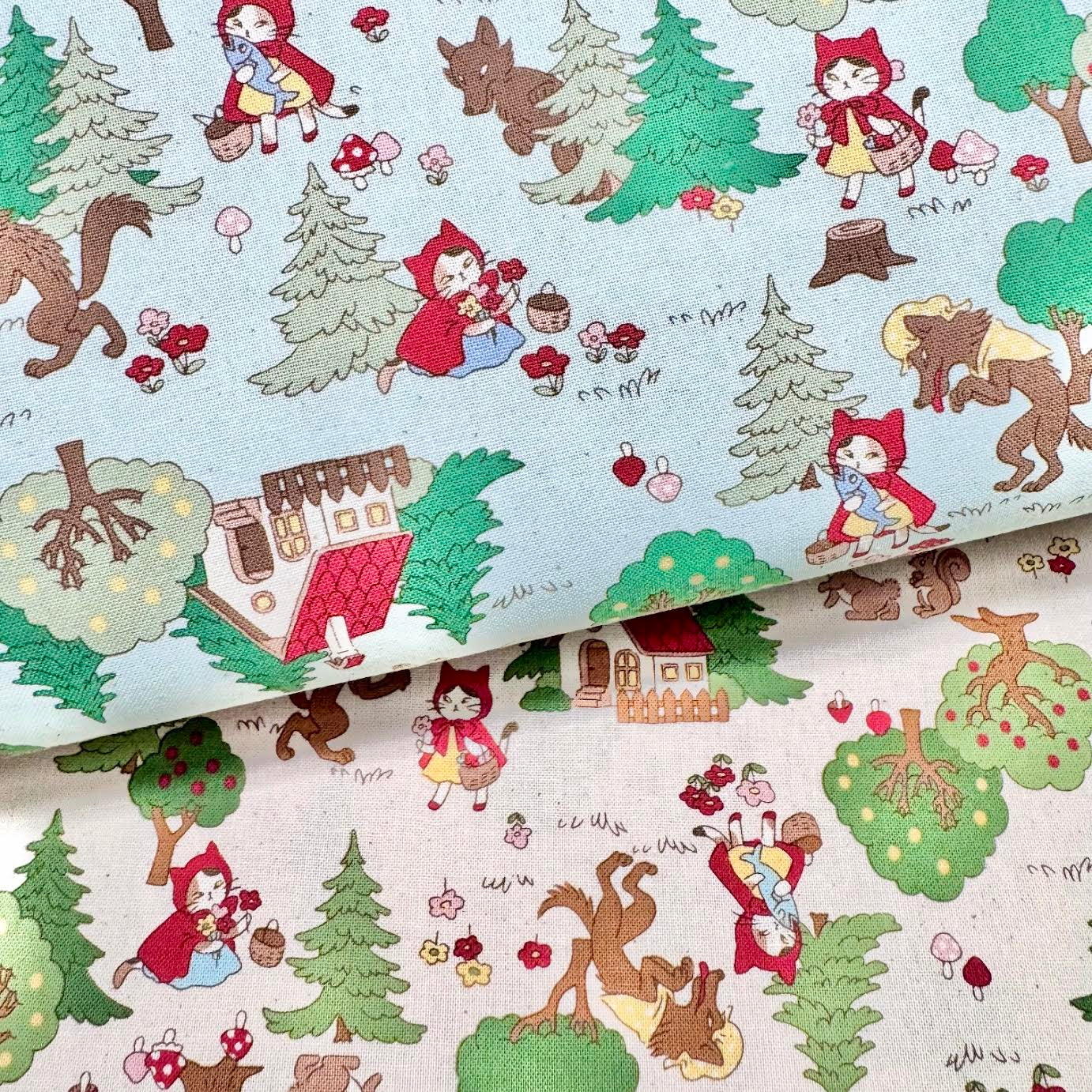 Kokka Funny Cats Little Red Riding Hood Ivory YK-36020_1_A