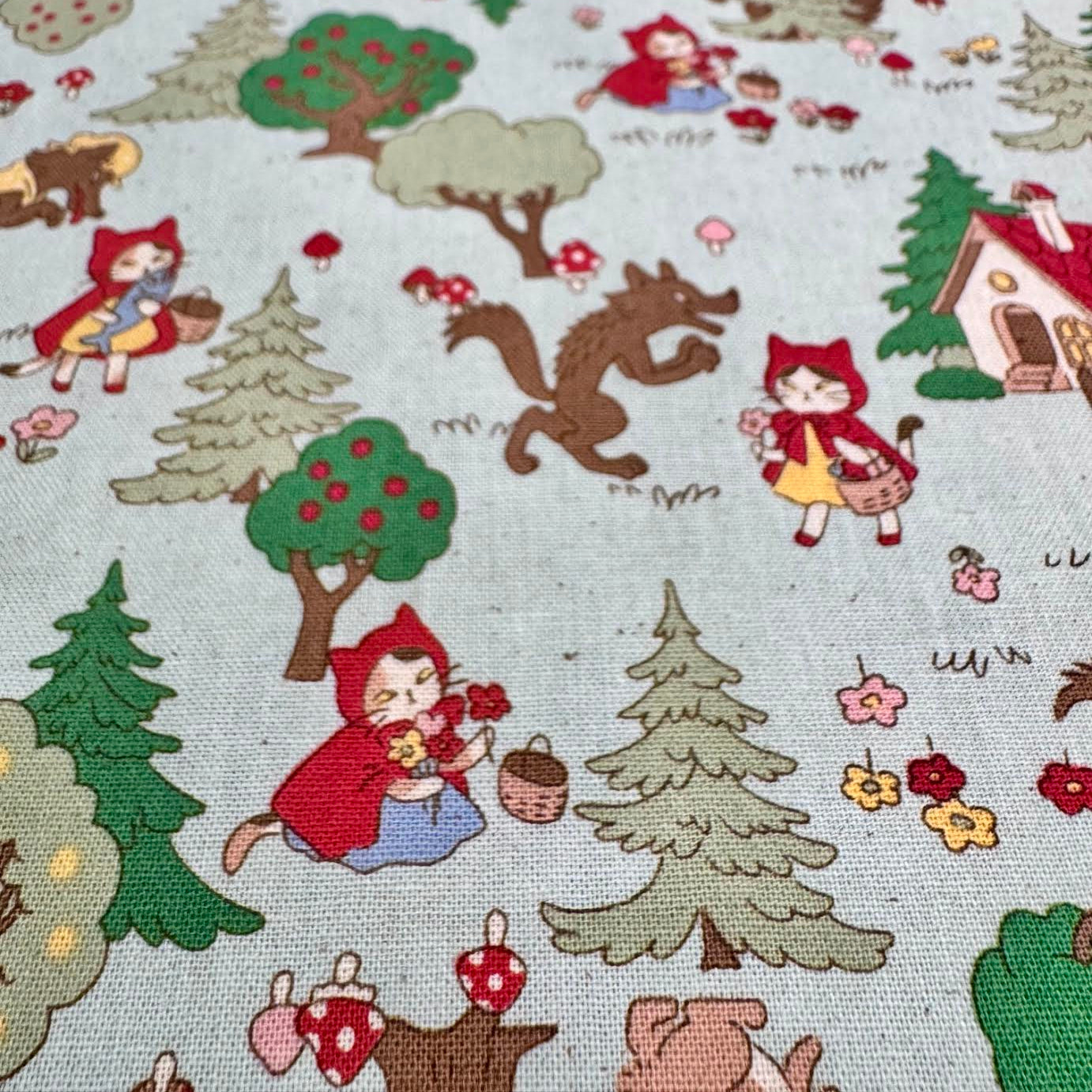 Kokka Funny Cats Little Red Riding Hood Ivory YK-36020_1_A