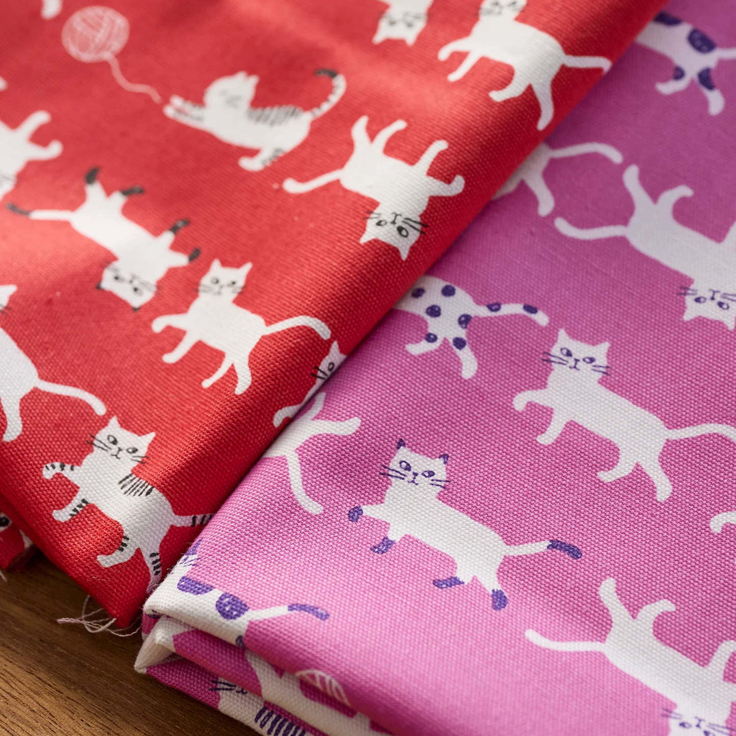 Kokka Japanese Import Fabrics Simply Palette Cats Oxford YPA-69010-1B