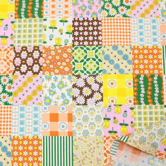Koko Seki 70s Design Flower Days Patchwork Yellow Japanese Import CHU055R-1C