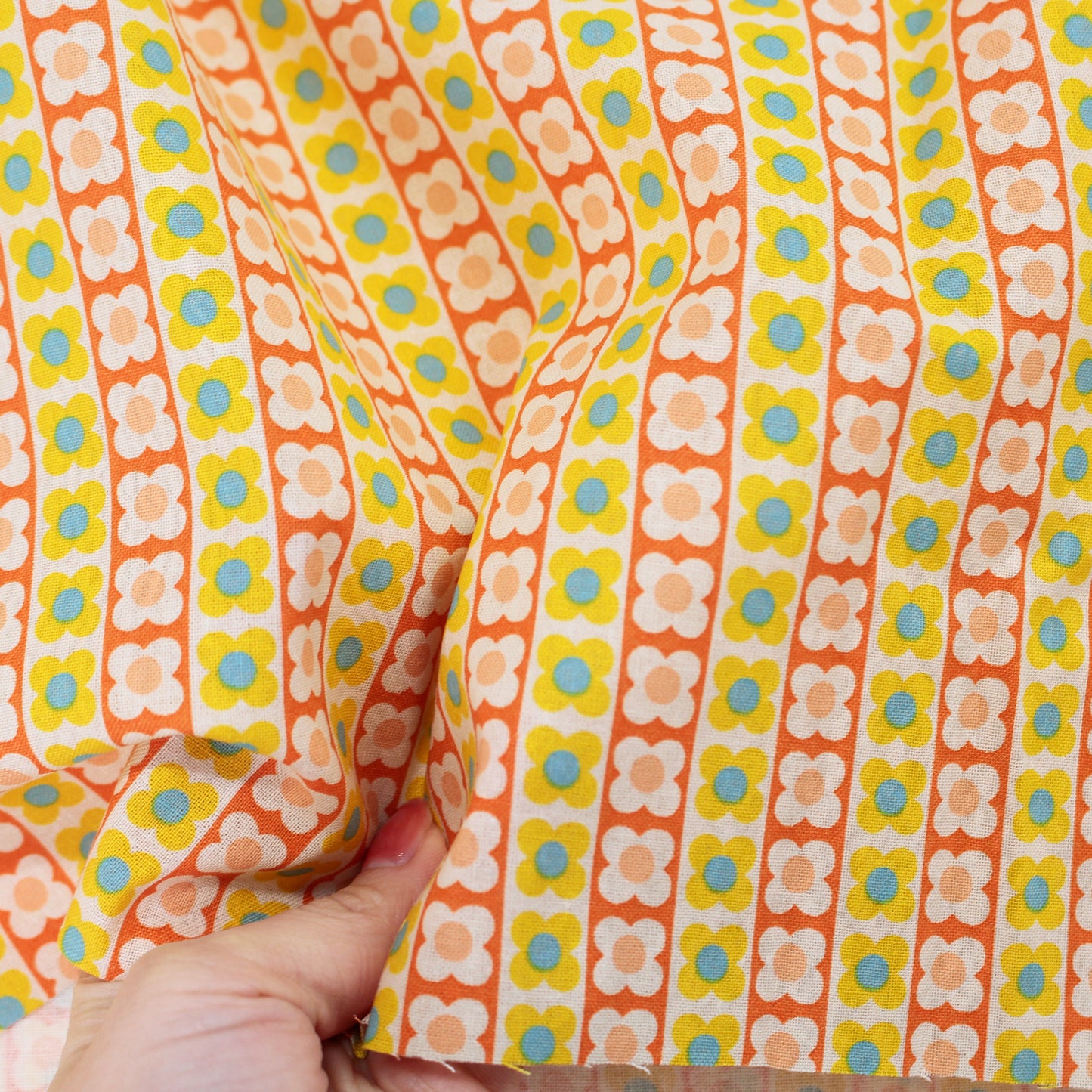 Koko Seki 70s Design Flower Days Stripes Yellow CHU055R-2B Japanese Import