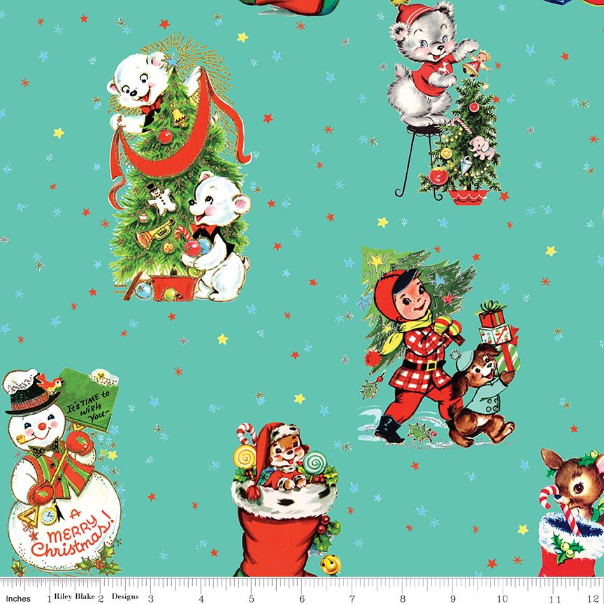 Lindsay Wilkes Riley Blake Designs Jingle Bells Main C14830-COTTAGE