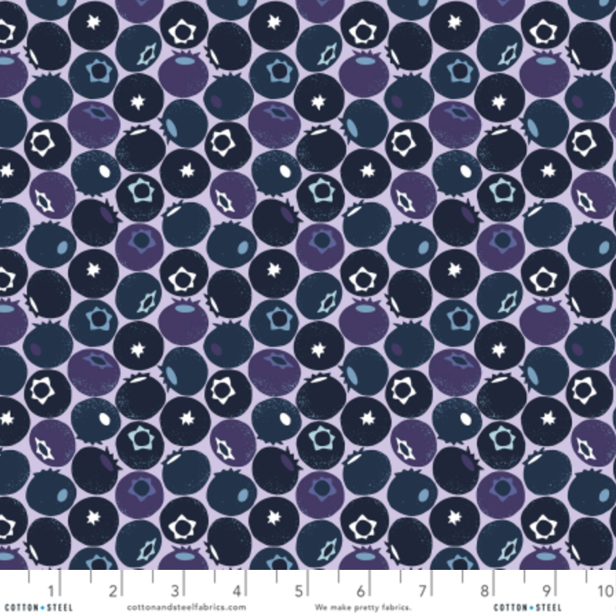 Loes van Oosten Cotton + Steel RJR Fabrics Under the Apple Tree Blueberry LV501-BL3 Blue