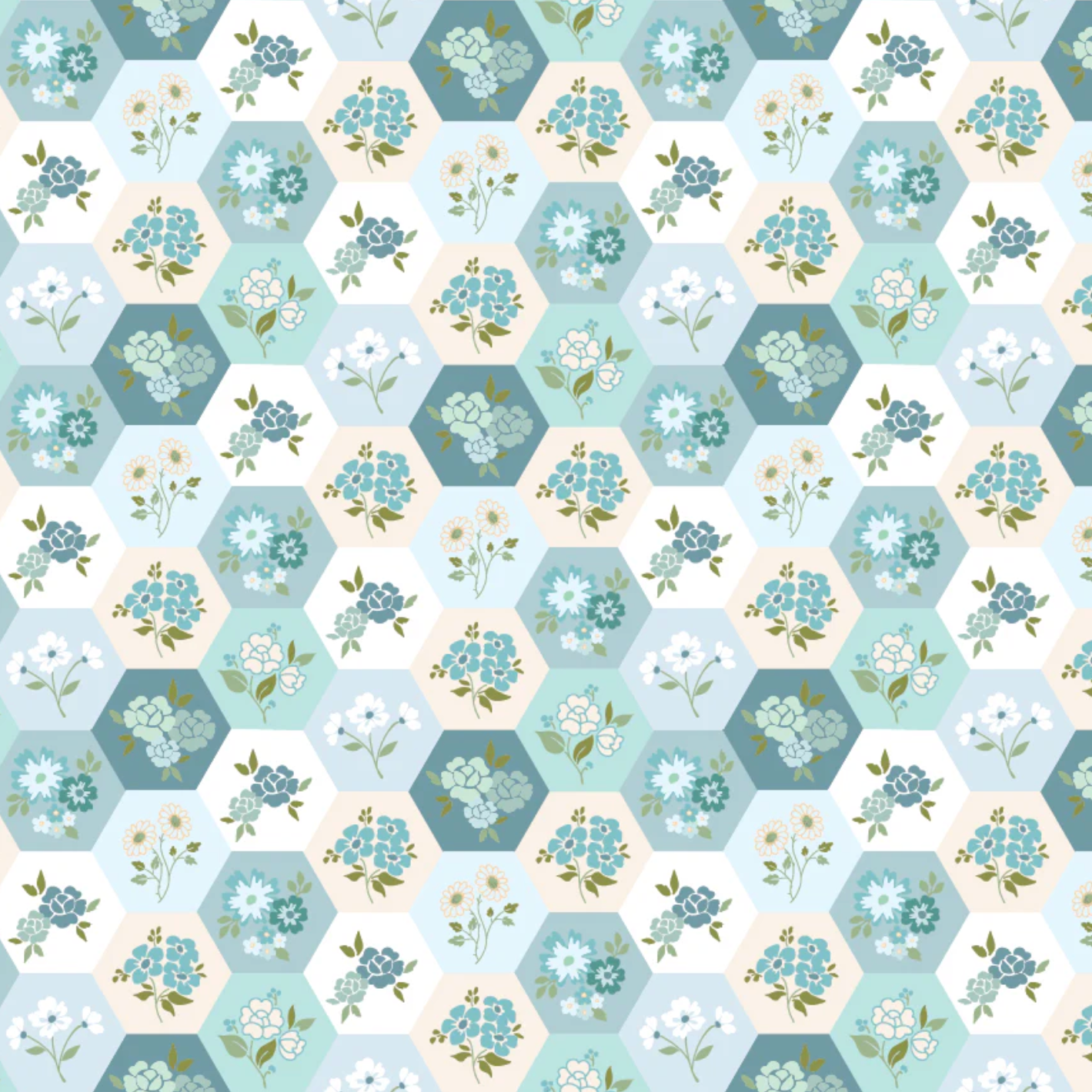 Lori Woods Poppie Cotton Rosy Cheeks Good Day RC25259 Blue