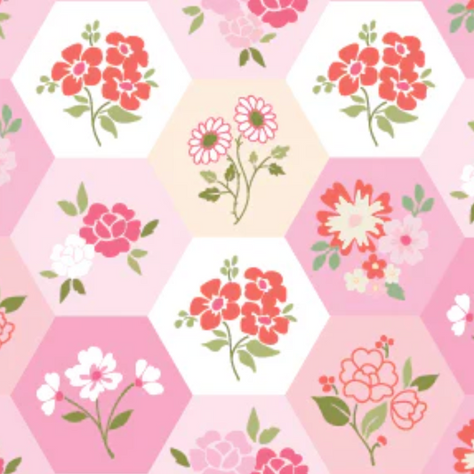 Lori Woods Poppie Cotton Rosy Cheeks Good Day RC25260 Pink