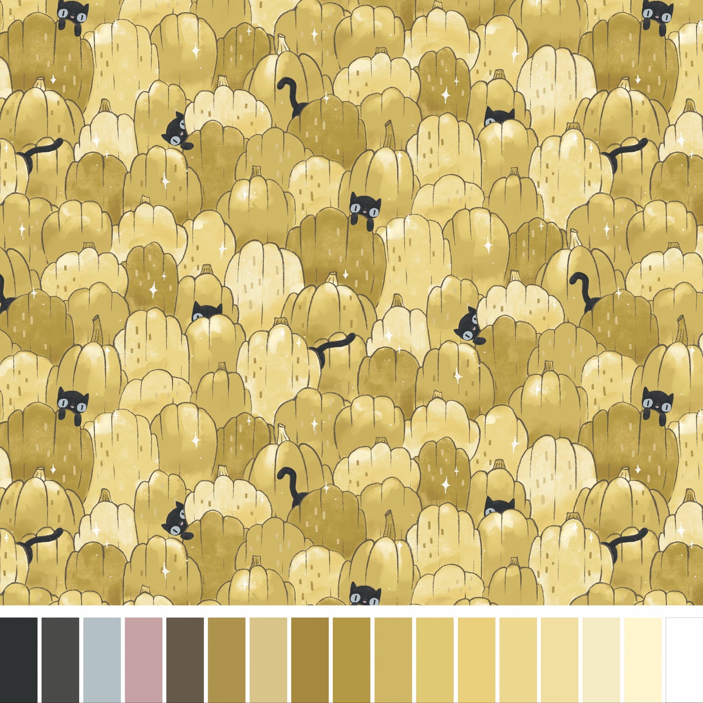 Marin Sutton Benartex Fabrics Spellbound Puss Patch Pumpkin 17131-39