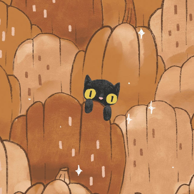 Marin Sutton Benartex Fabrics Spellbound Puss Patch Pumpkin 17131-77