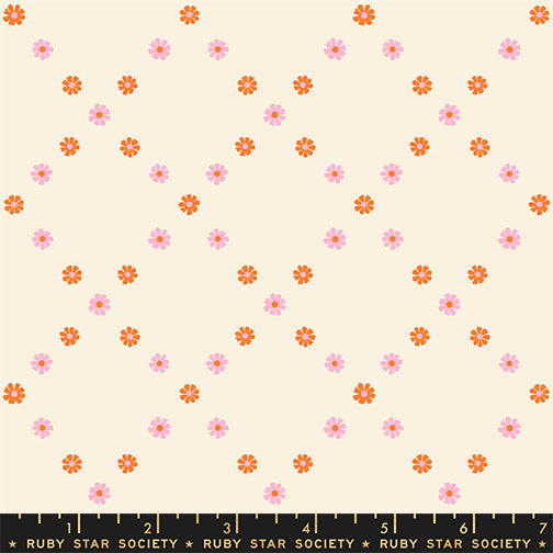 Melody Miller Ruby Star Society Moda Fabrics Best Day Ever Diamond Flowers RS0107 12 Posy Orange