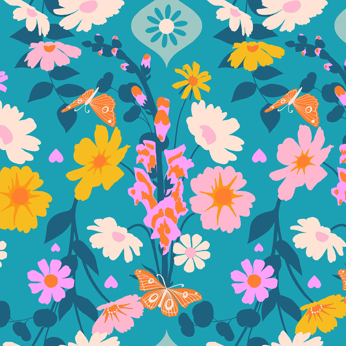 Melody Miller Ruby Star Society Moda Fabrics Best Day Ever Foxgloves RS010615 Summer Sky