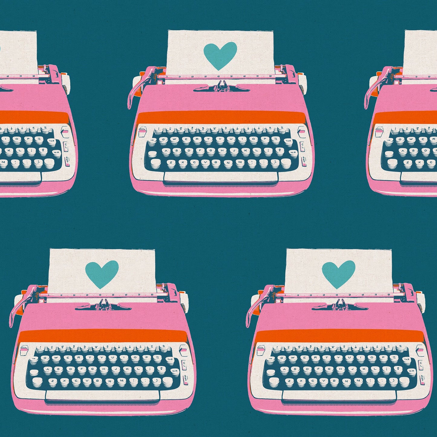 Melody Miller Ruby Star Society Moda Fabrics Best Day Ever Typewriters Canvas RS0108 23L Teal
