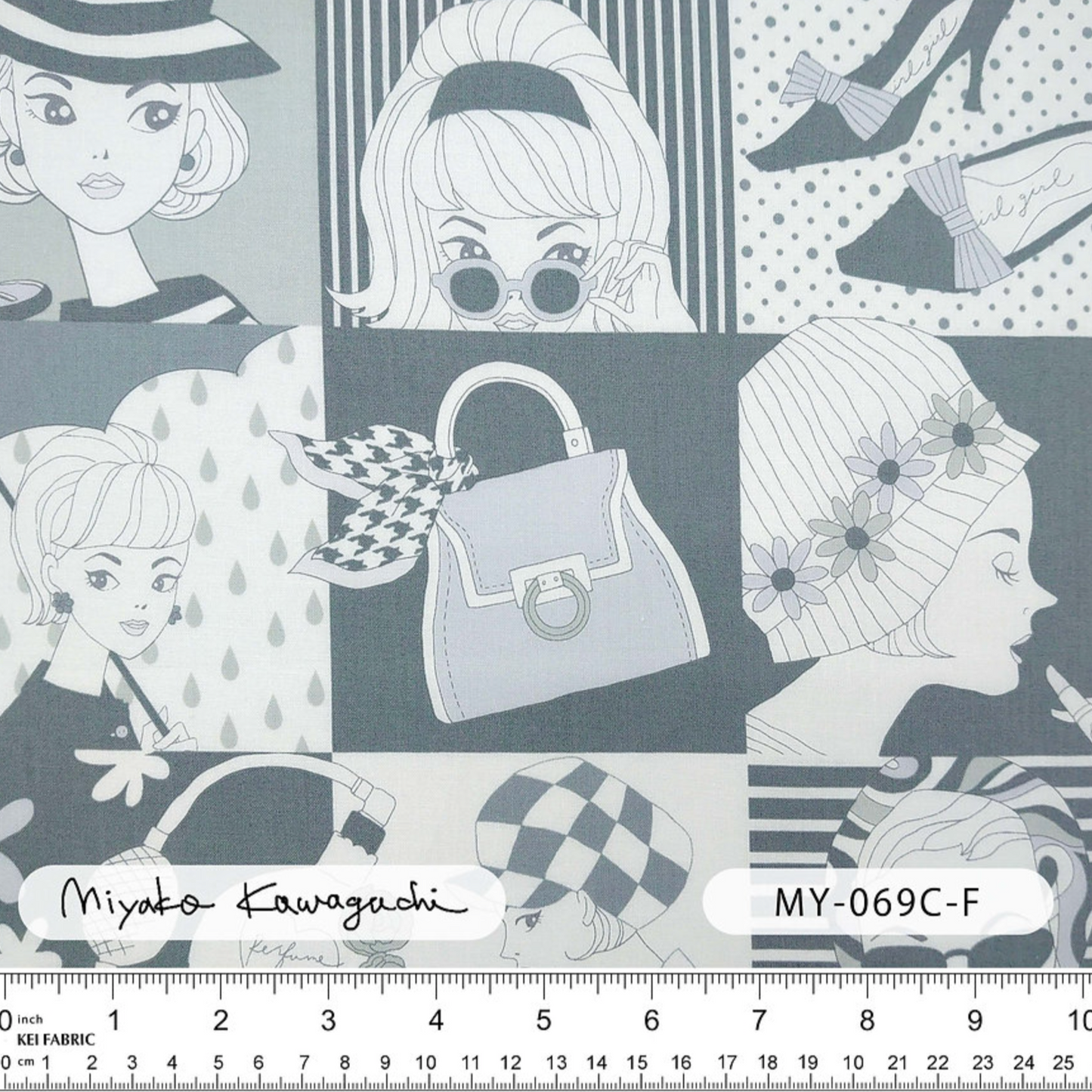 Miyako Kawaguchi KEI Fabric Japanese Import Mod Girls