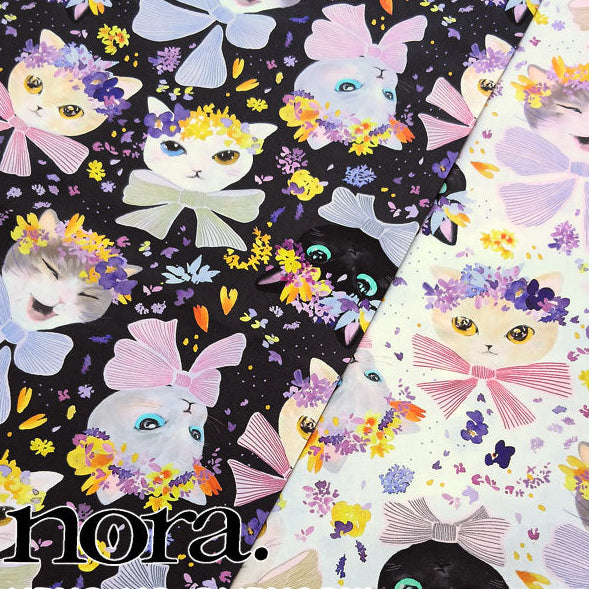Moelan Studio Nora Fabrics Dressed Up Cats AM1014-B Black