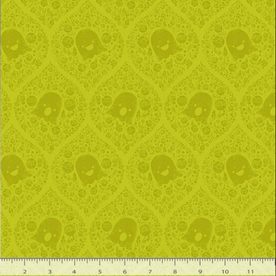 Pammie Jane Dear Stella Fabrics Bootiful Halloween Ghosted 2779 Citron