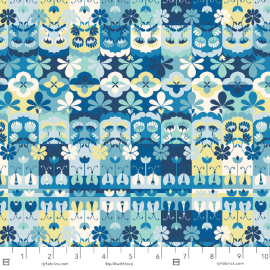 RJR Studio RJR Fabrics Swan Paraiso Wonder Tiles RJ4203-SK1 Sky