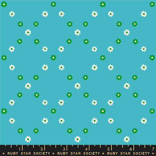 Diamond Flowers by Melody Miller | Turquoise