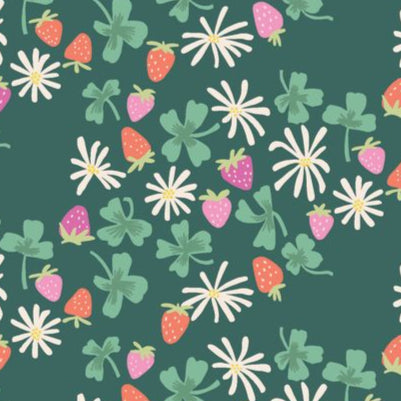 Rachel Erickson Riley Blake Designs Chloe Strawberries C14524-FOREST