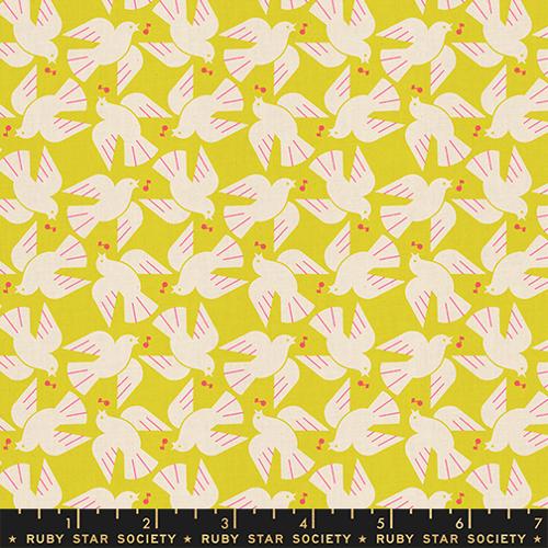 Rashida Coleman Hale Ruby Star Society Moda Fabrics Lofi Linens Flock Yeah RS1131 19CL Citron