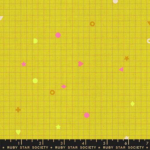 Rashida Coleman Hale Ruby Star Society Moda Fabrics Lofi Linens Power Grid RS1135 13CL Citron