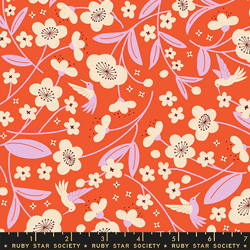 Rashida Coleman Hale Ruby Star Society Moda Fabrics Persimon Persimmon Blossoms RS1121 12 Warm Red