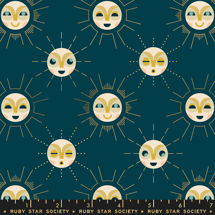 Rashida Coleman Hale Ruby Star Society Moda Fabrics Stellar Sunnymoon Dark Teal RS1006