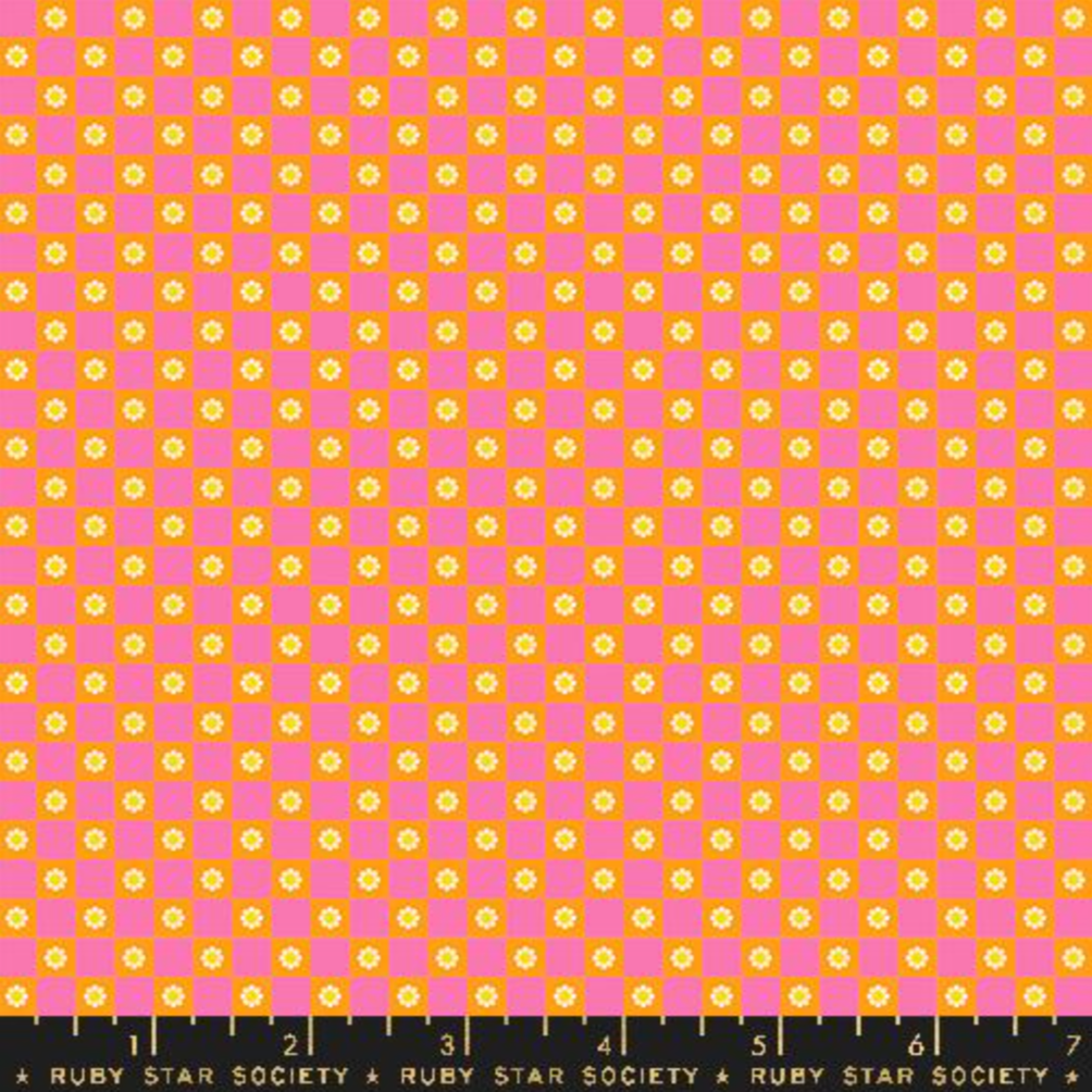 Ruby Star Society Collaborative Collection Animal Animal Flower Check Orange RS5169 13