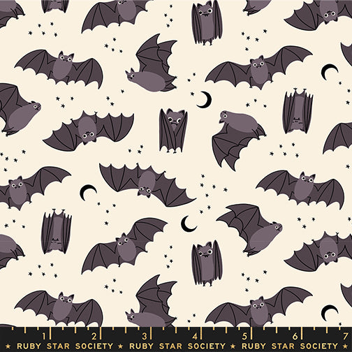 Ruby Star Society Moda Fabrics Freaky Familiars Fat Bats RS5194 11 Natural