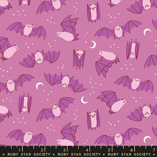 Ruby Star Society Moda Fabrics Freaky Familiars Fat Bats RS5194 13 Heliotrope