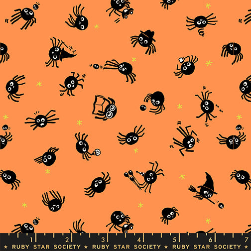 Ruby Star Society Moda Fabrics Freaky Familiars Spider Sense RS5191 13 Pumpkin