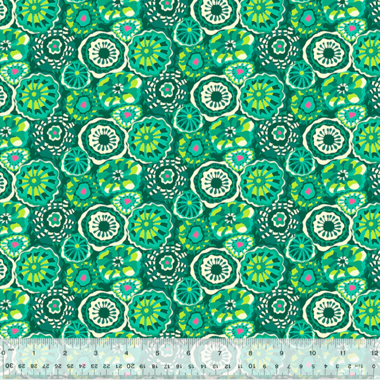 Sally Kelly Windham Fabrics Atlantis Anemomes Emerald 53336-4