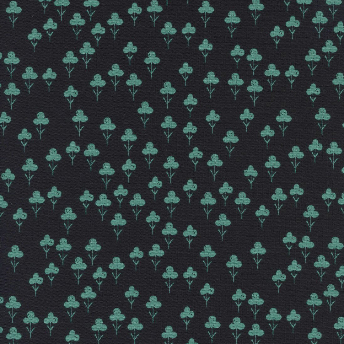 Sarah Watts Front Yard Clovers Teal Cotton + Steel