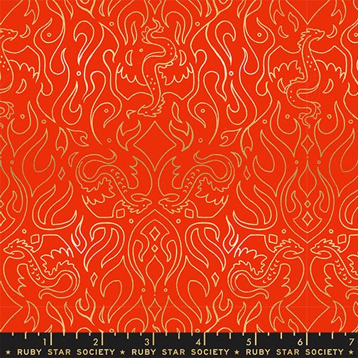Sarah Watts Moda Fabrics Ruby Star Society Fireglow Scribe RS2137 12M Metallic Dark Ruby