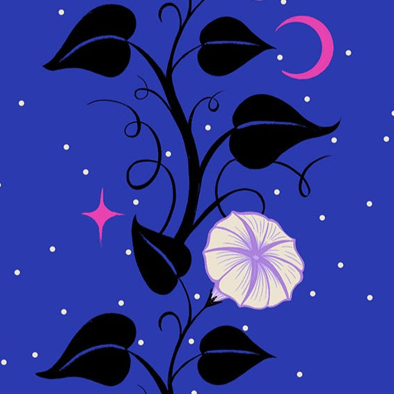 Sarah Watts Ruby Star Society Moda Fabrics Glow Garden Moon Vines RS2114 17 Blacklight