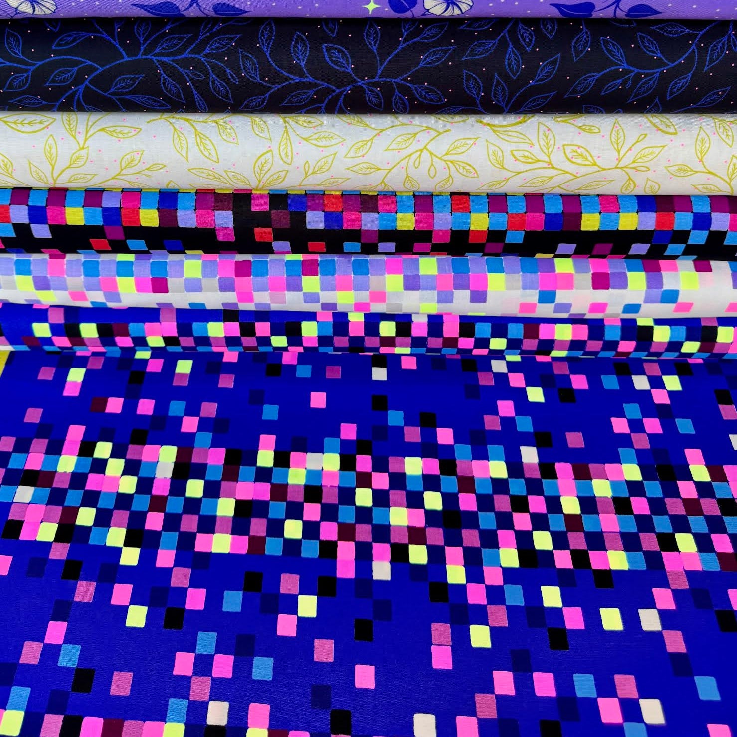 Sarah Watts Ruby Star Society Moda Fabrics Glow Garden Pixels RS2117