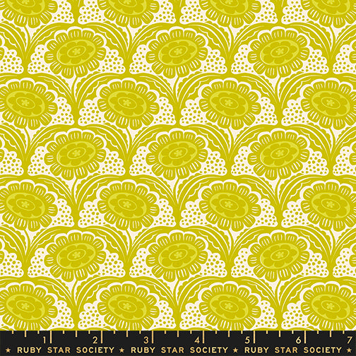 Sarah Watts Ruby Star Society Moda Fabrics Ink Shop Scallop Flower RS2140 11 Pistachio
