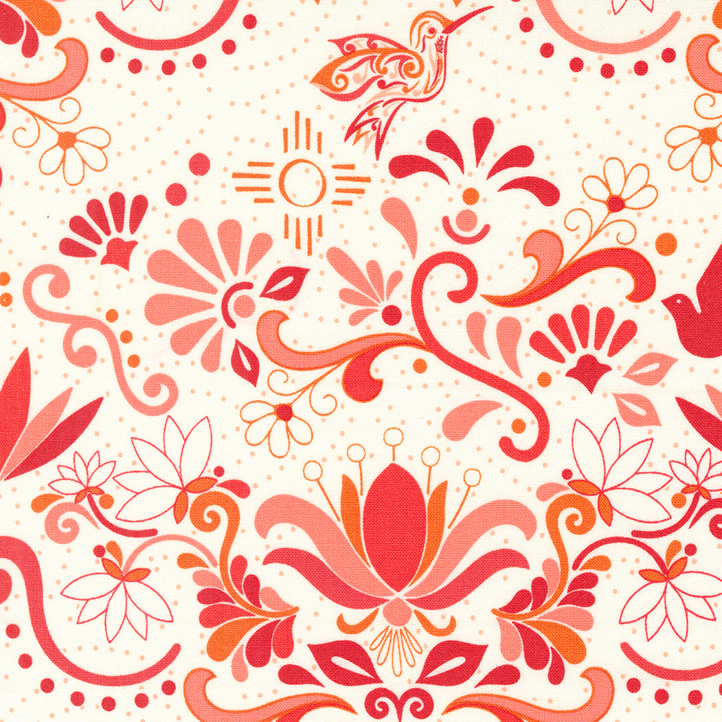Sarditty Moda Fabrics Land of Enchantment Talavera Florals Guava Jelly 4503031