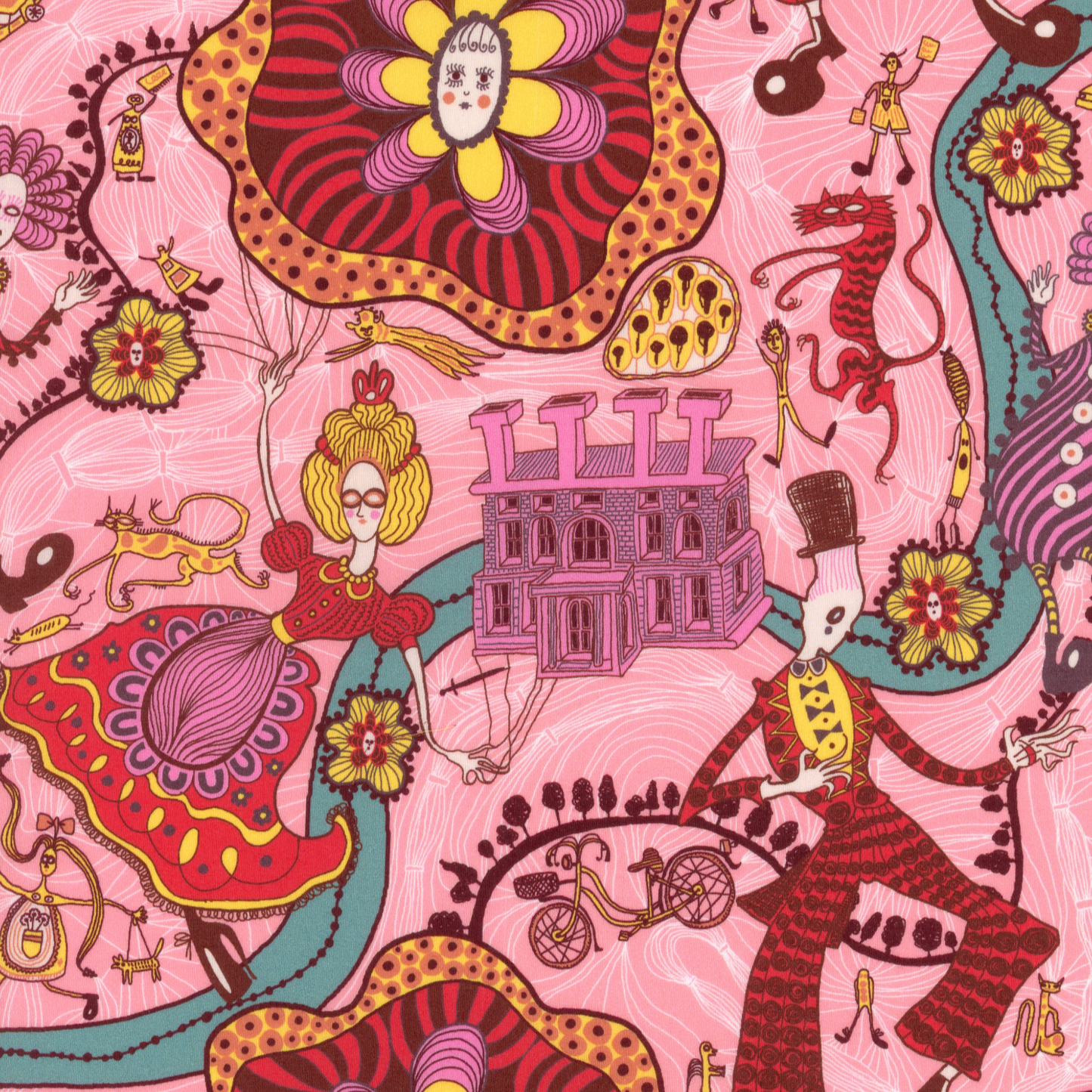 Sir Grayson Perry Liberty Fabrics 150th Anniversary Collection Shirley Smith Pink