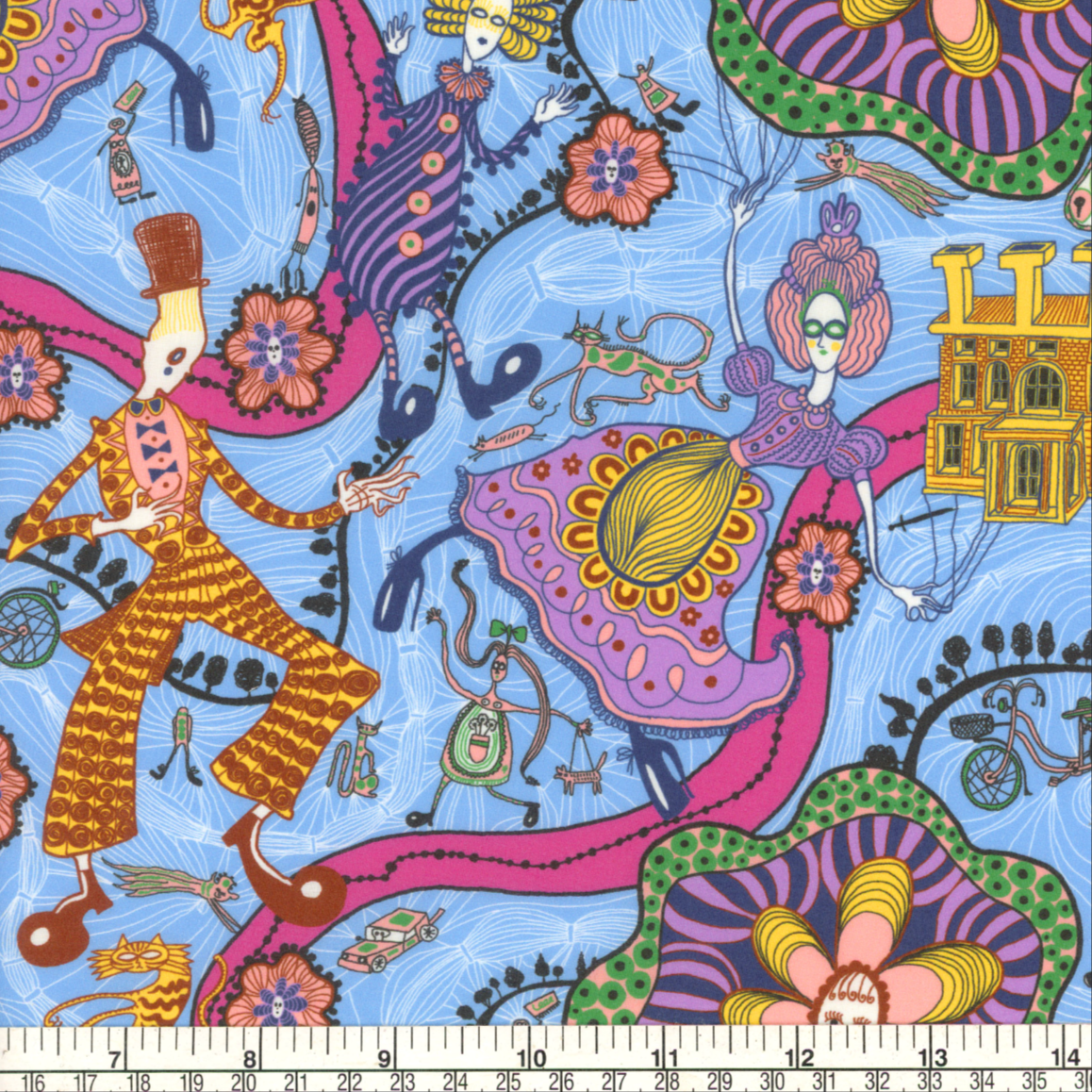Sir Grayson Perry Liberty Fabrics Tana Lawn 150th Anniversary Collection Shirley Smith Blue B