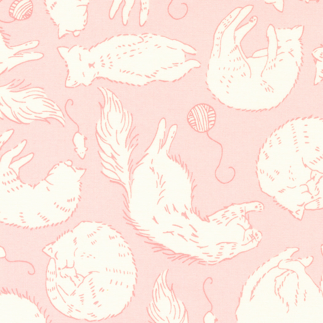 Stacy Lest Hsu Moda Fabrics Here Kitty Kitty Sleepy Time Light Pink 2083217